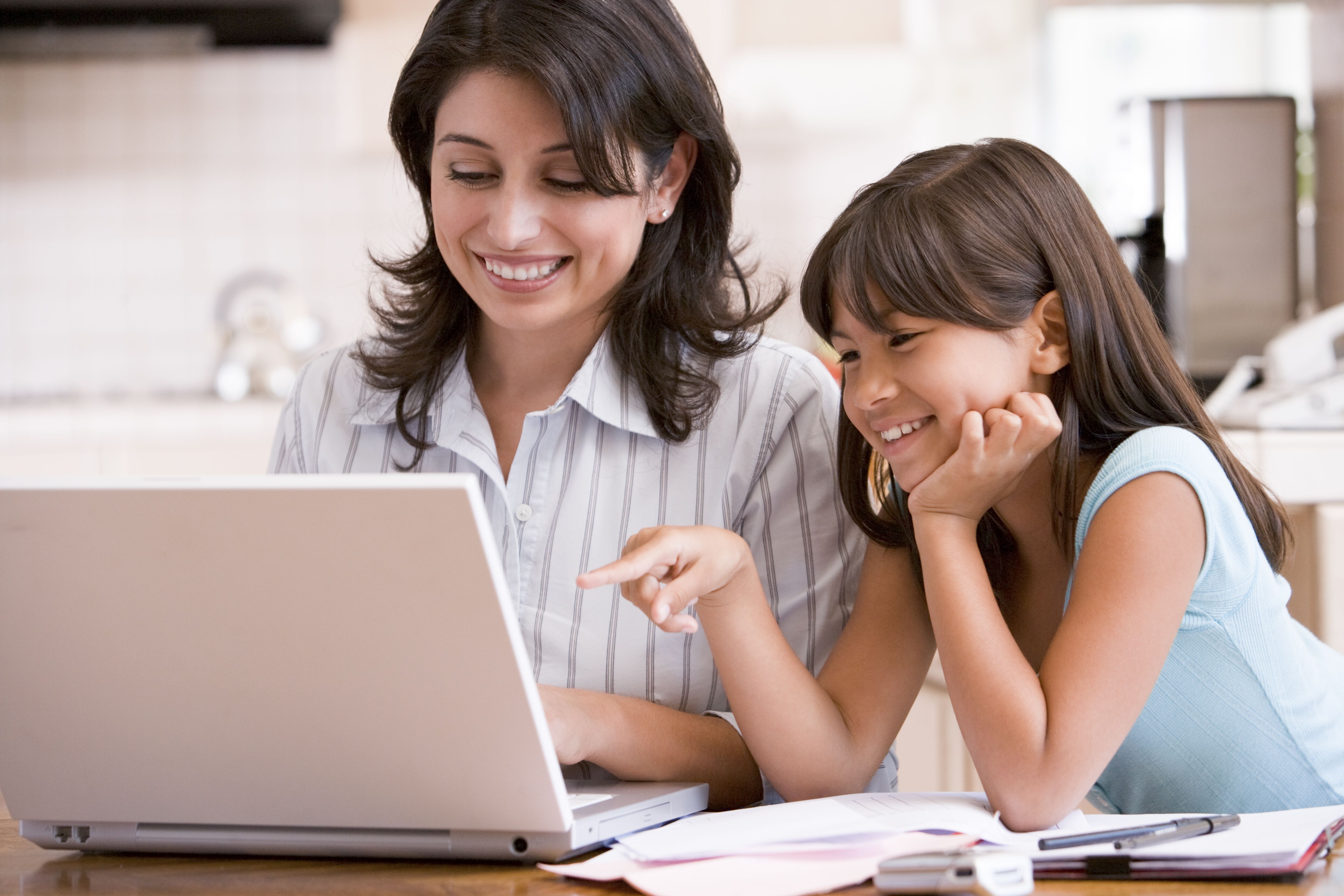 Mother and Daughter at computer